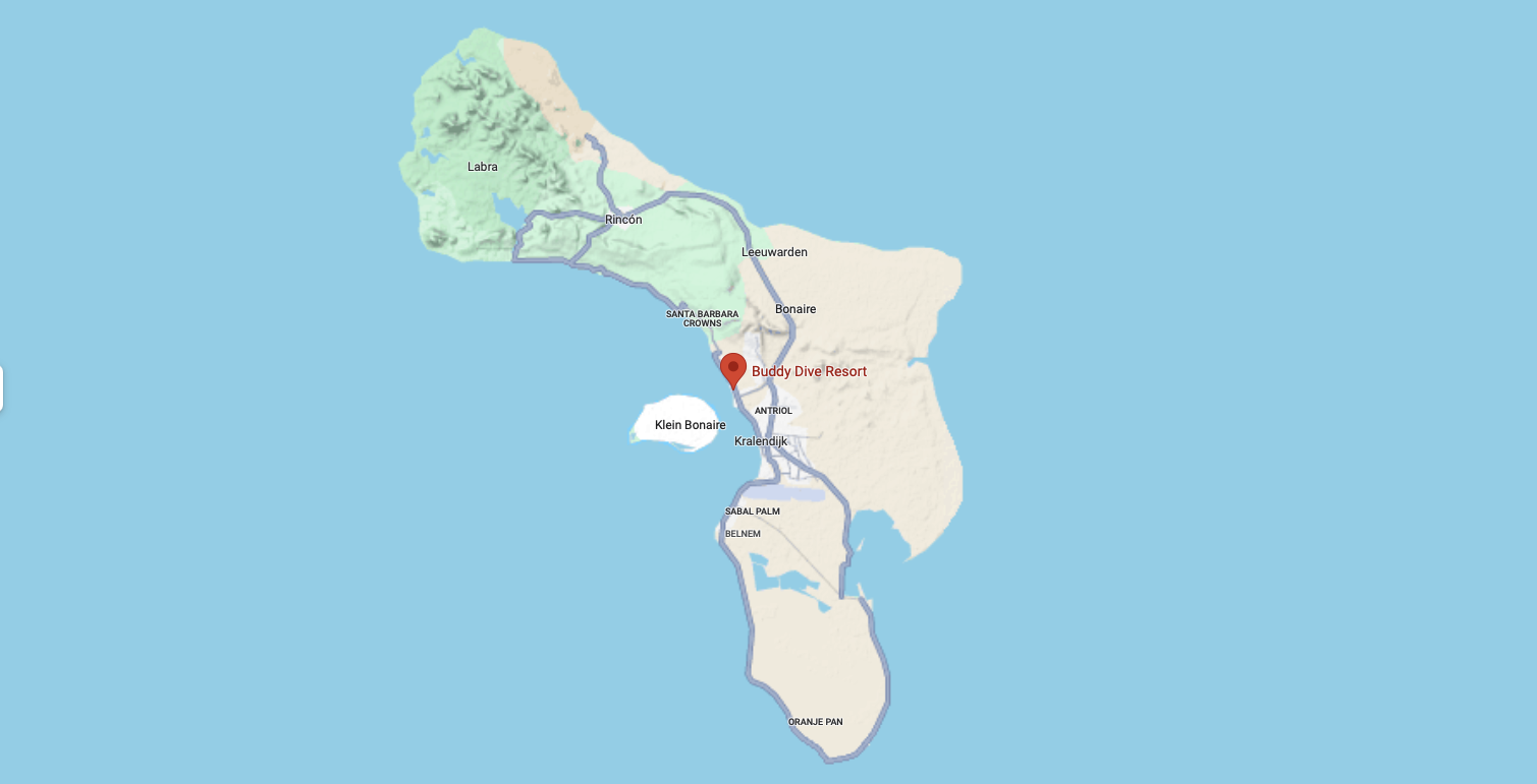 map of bonaire showing where the resort is