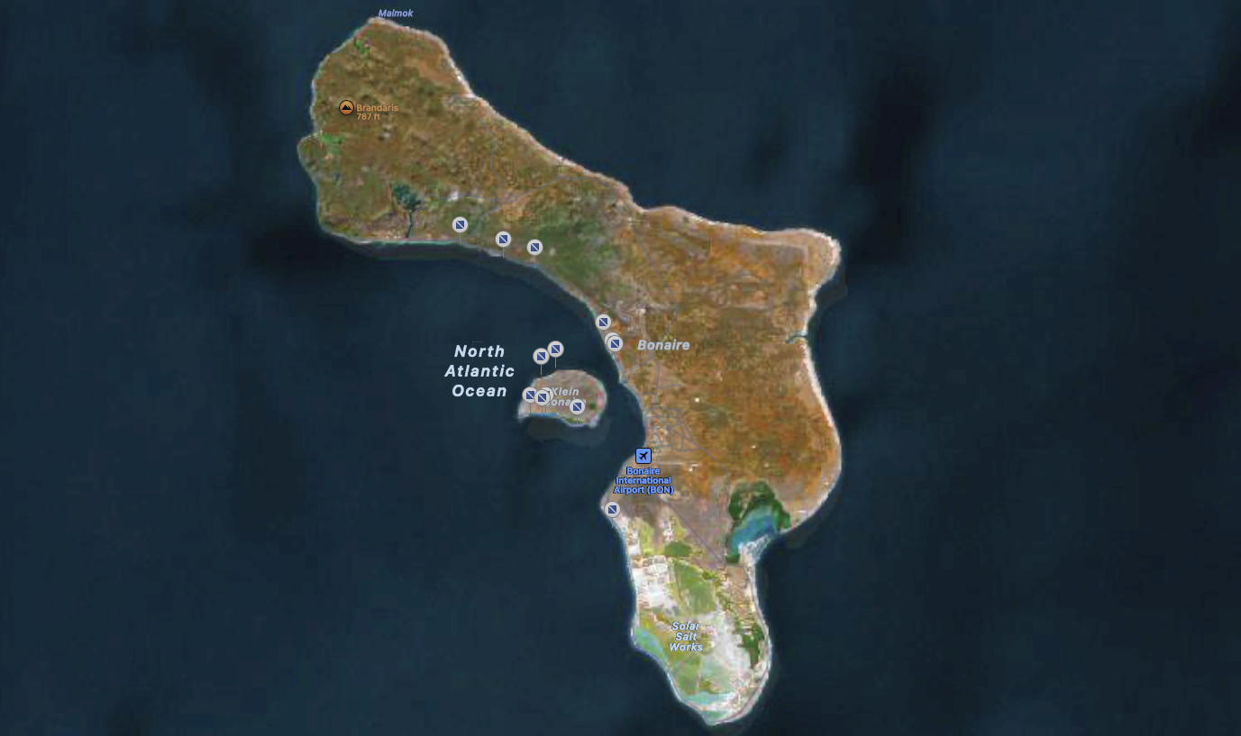 map of bonaire showing where the resort is