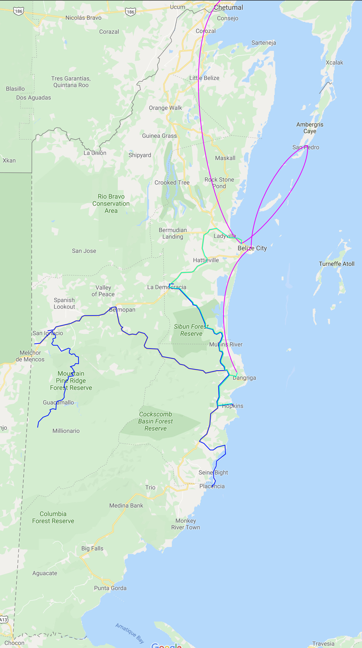 Belize Travel Map