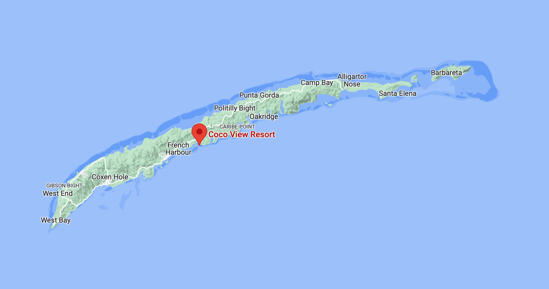 map of roatan showing ccv